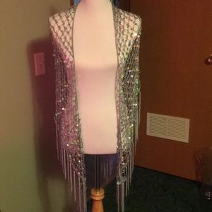 Square beaded dress or causal wrap.